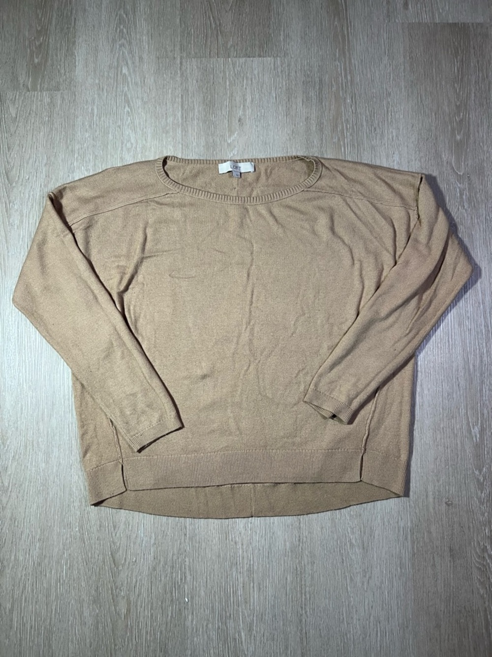 Beige / Tan Cozy Minimalist Timeless Chic Oversized Crewneck Sweater